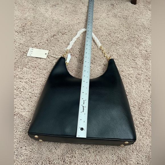 NWT new Anthropologie AOTA darcy faux leather shoulder bag crossbody black purse - Picture 10 of 16